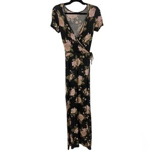 Popular Basics Black, Pink Floral Maxi Dress